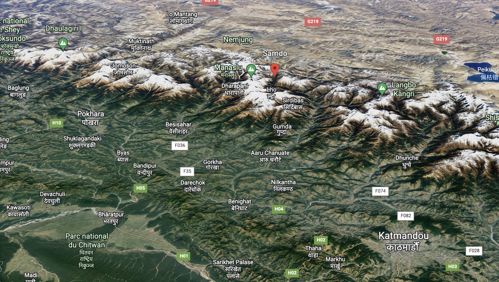 Samdo Google Earth Samdo Manaslu Katmandou